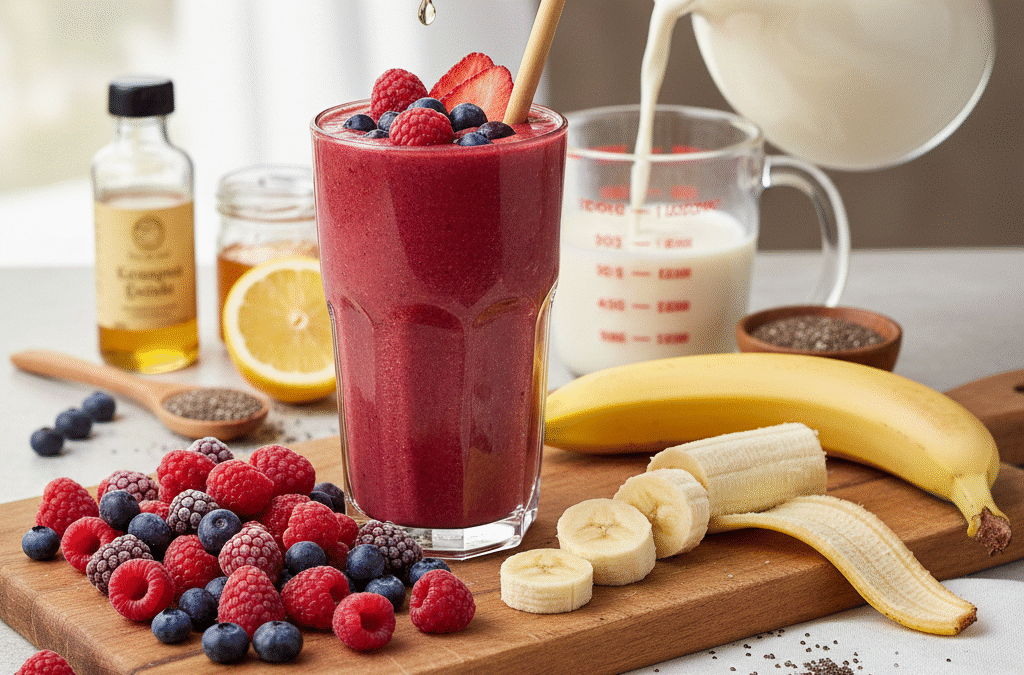 Smoothie de frutos rojos sin gluten en milkaway sevilla